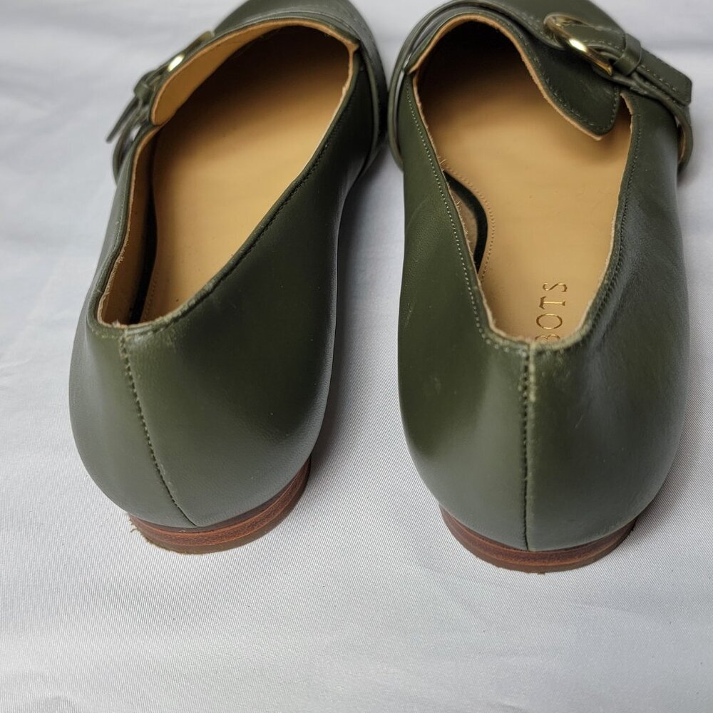 Talbots Ryan Buckle Loafer Women's Size 8.5 M Napa Leather Sage Green EUC - Picture 6 of 13